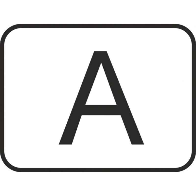 Hinweisschild "A" Abfall als Kennzeichnungstafel für müllbefördernde Fahrzeuge