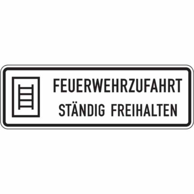 Hinweisschild Feuerwehrzufahrt ständig freihalten