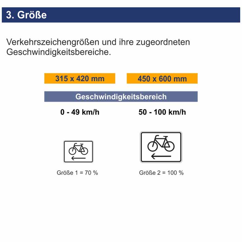 Hinweisschild Radfahrer Radweg links benutzen | Größen