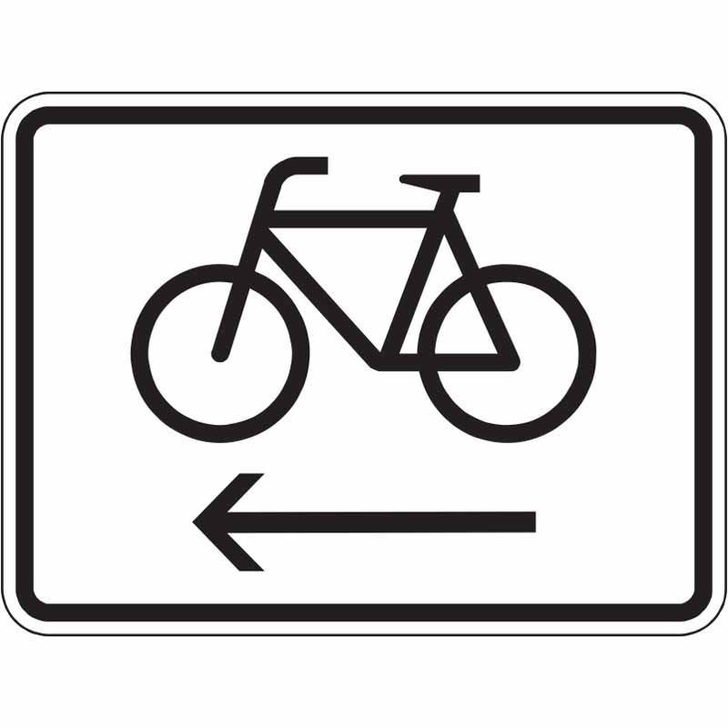 Hinweisschild Radfahrer Radweg links benutzen