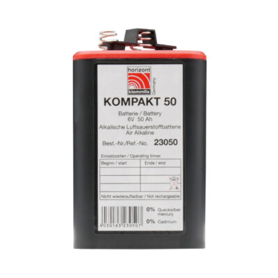 Luftsauerstoff-Batterie Kompakt 50, 6 V- / 50 Ah | Ansicht von vorne