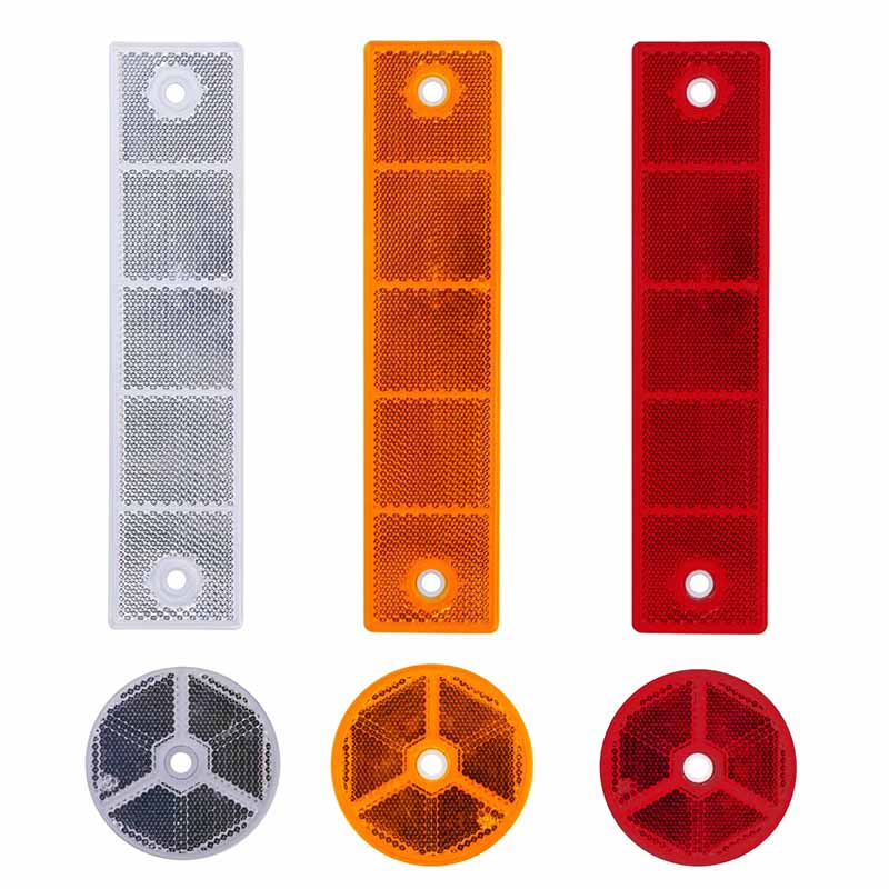 Reflektoren für Leitpfosten in Gelb, Weiß oder Rot, Ø 60 mm oder 180 x 40 mm