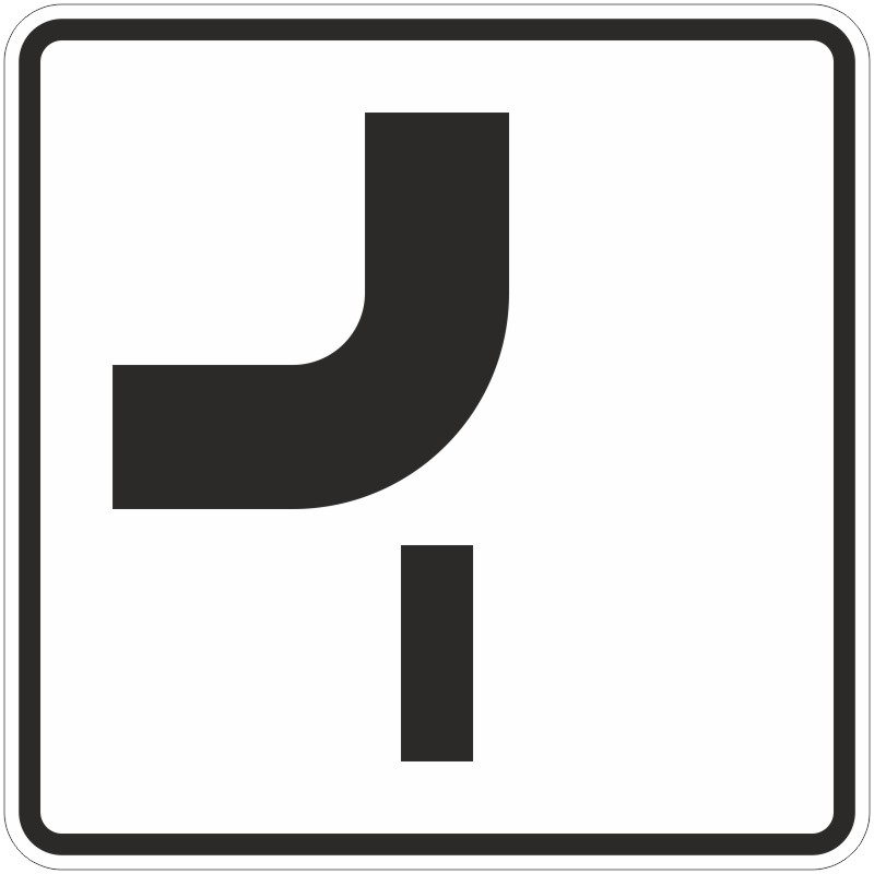 Verkehrszeichen 1002-14 Verlauf der Vorfahrtstraße an Einmündungen von oben nach links, Einmündung von unten | gemäß StVO