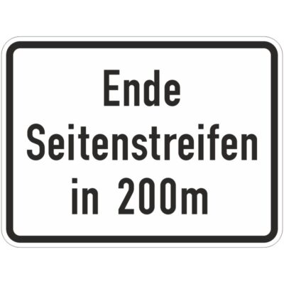 Verkehrszeichen 1007-59 Ende Seitenstreifen in 200 m | gemäß StVO