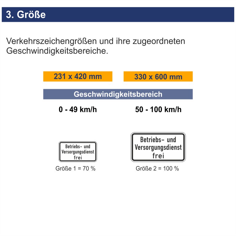 Verkehrszeichen 1026-39 Betriebs- und Versorgungsdienst frei | Größen