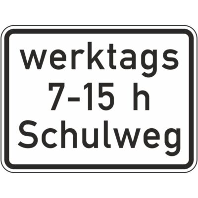 Verkehrszeichen 1042-53 Schulweg in Verbindung mit zeitlicher Begrenzung an Werktagen | gemäß StVO