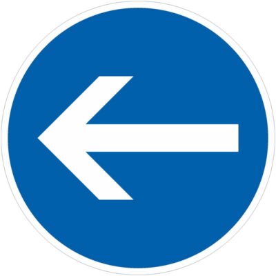 Verkehrszeichen 211-10 Vorgeschriebene Fahrtrichtung hier links | gemäß StVO