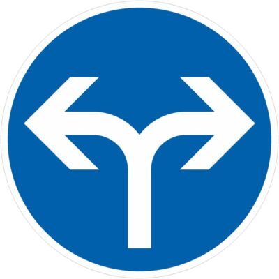 Verkehrszeichen 214-30 Vorgeschriebene Fahrtrichtung rechts oder links | gemäß StVO