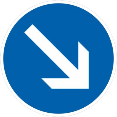 Verkehrszeichen 222 Vorgeschriebene Vorbeifahrt rechts vorbei | gemäß StVO