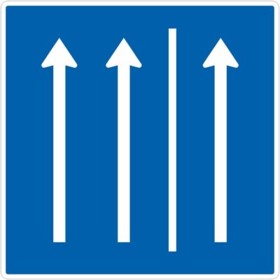 Verkehrszeichen 223.1-50 Seitenstreifen befahren, 2 Fahrstreifen + Seitenstreifen | gemäß StVO