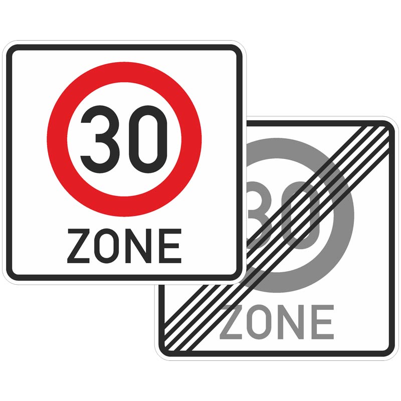 Verkehrszeichen 274.1-40 Beginn und Ende einer Tempo 30-Zone, doppelseitig (Rückseite: Verkehrszeichen 274.2) | gemäß StVO