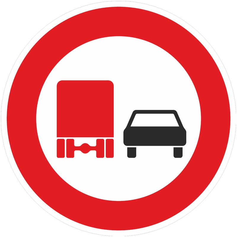 Verkehrszeichen 277 Überholverbot für Kraftfahrzeuge über 3,5 Tonnen | gemäß StVO