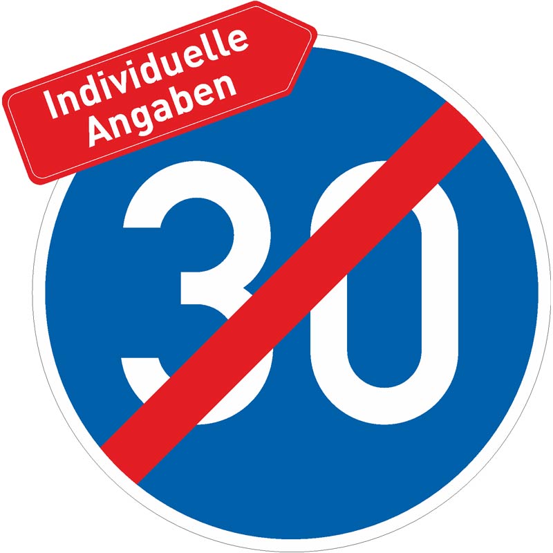 Verkehrszeichen 279 Ende der vorgeschriebenen Mindestgeschwindigkeit individuelle Angaben | gemäß StVO