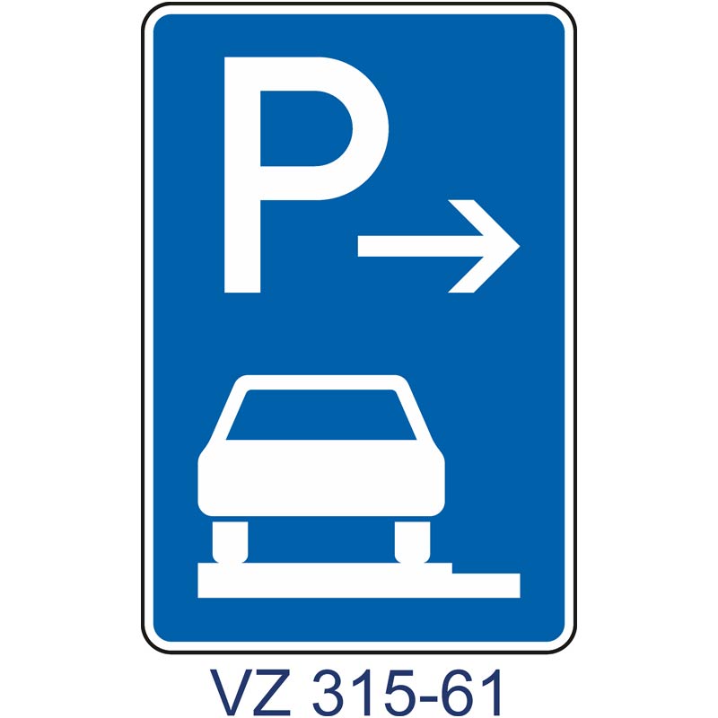 Verkehrszeichen 315-61 Parken auf Gehwegen ganz in Fahrtrichtung links | Anfang