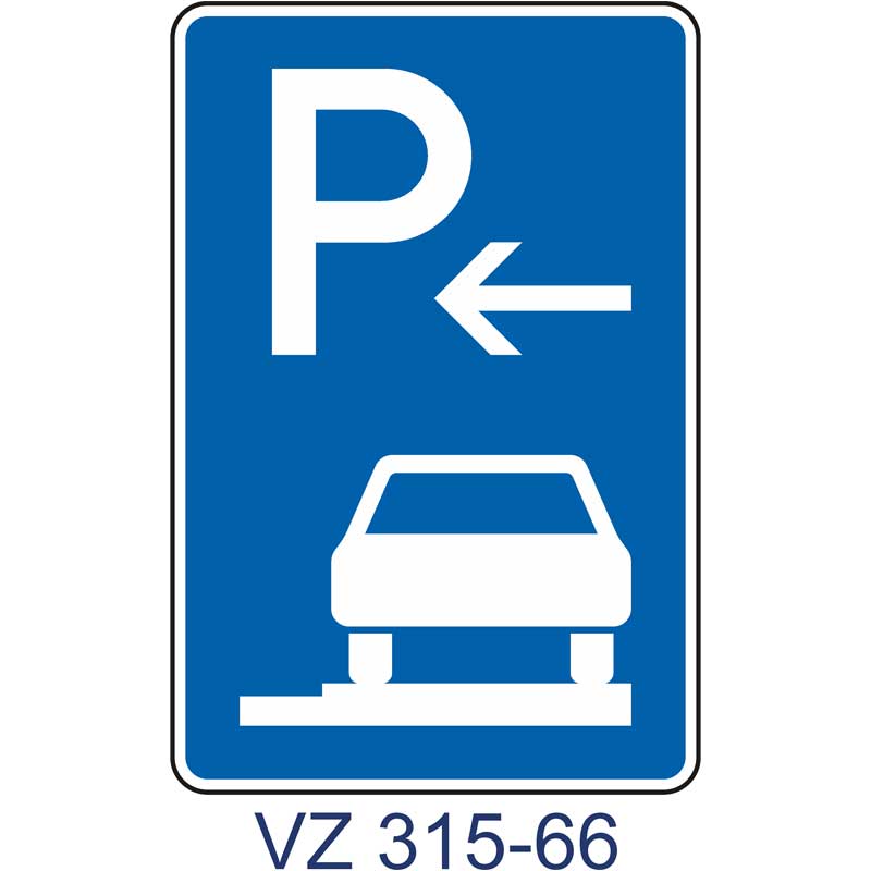 Verkehrszeichen 315-65 Parken auf Gehwegen ganz in Fahrtrichtung rechts | Anfang