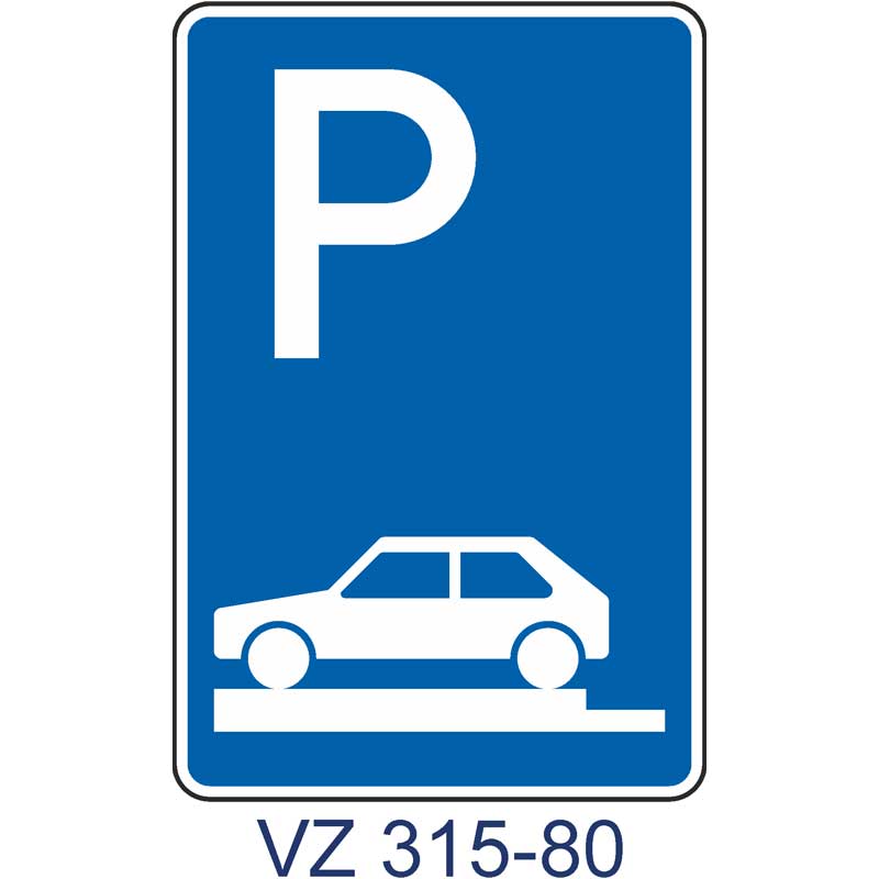 Verkehrszeichen 315-80 Parken auf Gehwegen ganz quer zur Fahrtrichtung links | ohne Richtung