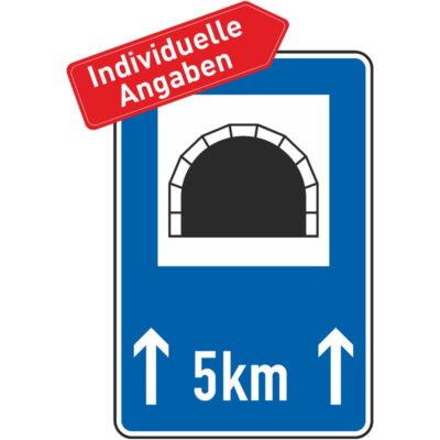 Verkehrszeichen 327-51 Tunnel mit Längenangabe in Kilometer (km) | gemäß StVO
