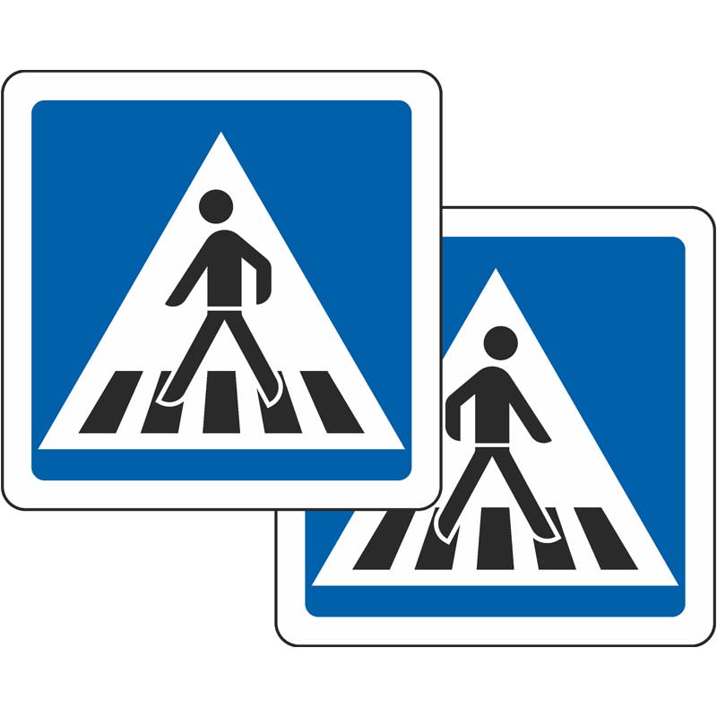 Verkehrszeichen 350-40 NRW Fußgängerüberweg, 50 mm Lichtkante, doppelseitig | 
gemäß StVO