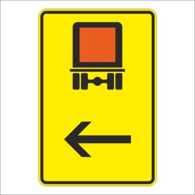 Verkehrszeichen 422-12 Wegweiser für kennzeichnungspflichtige Fahrzeuge mit gefährlichen Gütern, hier links | gemäß StVO