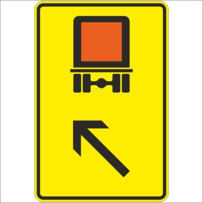 Verkehrszeichen 422-13 Wegweiser für kennzeichnungspflichtige Fahrzeuge mit gefährlichen Gütern, links einordnen | gemäß StVO