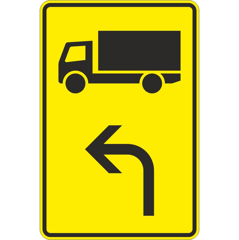 Verkehrszeichen 442-10 Vorwegweiser für KFZ mit einer zul. Gesamtmasse über 3.5 t linksweisend | gemäß StVO