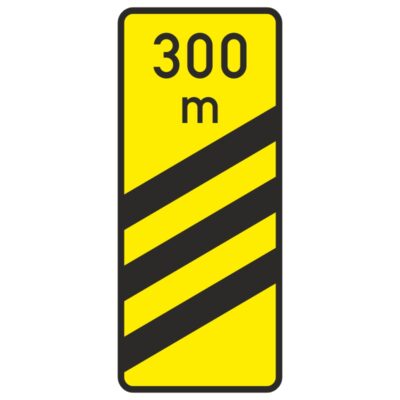 Verkehrszeichen 450-55 Ankündigungsbake, dreistreifig (300m) | gemäß StVO