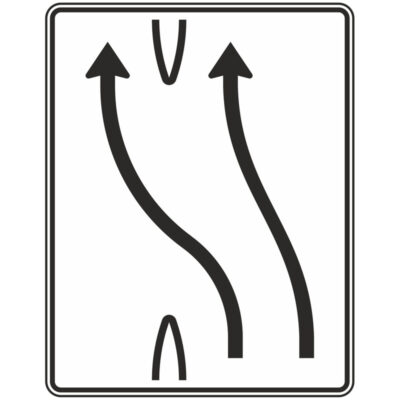 Verkehrszeichen 501-13 Überleitungstafel ohne Gegenverkehr  | gemäß StVO