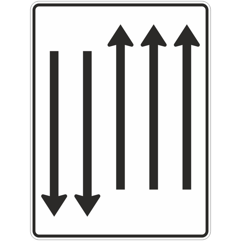 Verkehrszeichen 522-34 Fahrstreifentafel mit Gegenverkehr | gemäß StVO