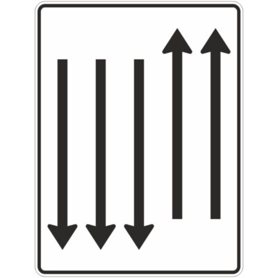 Verkehrszeichen 522-35 Fahrstreifentafel mit Gegenverkehr | gemäß StVO