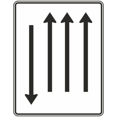 Verkehrszeichen 522-37 Fahrstreifentafel mit Gegenverkehr | gemäß StVO