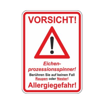 Vorsicht Eichenprozessionsspinner (Allergiegefahr) - Abbildung VZ 101