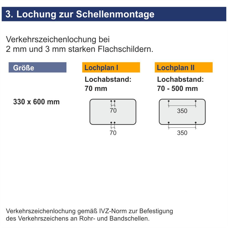 VZ 1010-14 Information "Rollende Landstraße" | Lochung zur Schellenmontage
