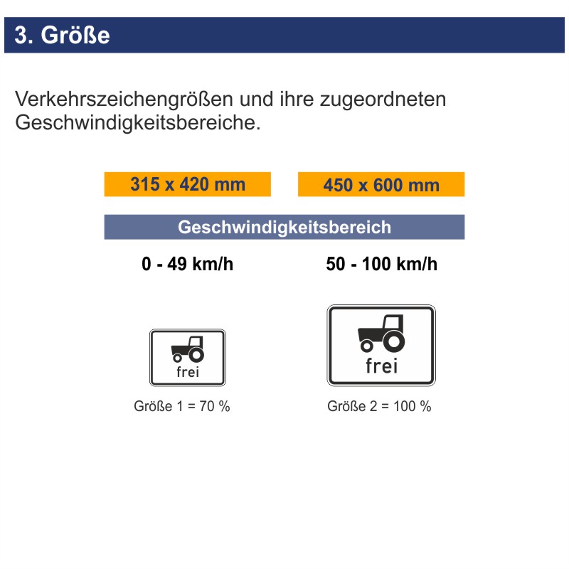 Verkehrszeichen 1024-14 Kraftfahrzeuge und Züge, die nicht schneller als 25 km/h fahren können oder dürfen, frei | Größen