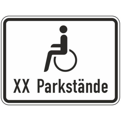Verkehrszeichen 1044-12 Nur Schwerbehinderte mit außergewöhnlicher Gehbehinderung und Blinde, mit Anzahl der Parkstände | gemäß StVO