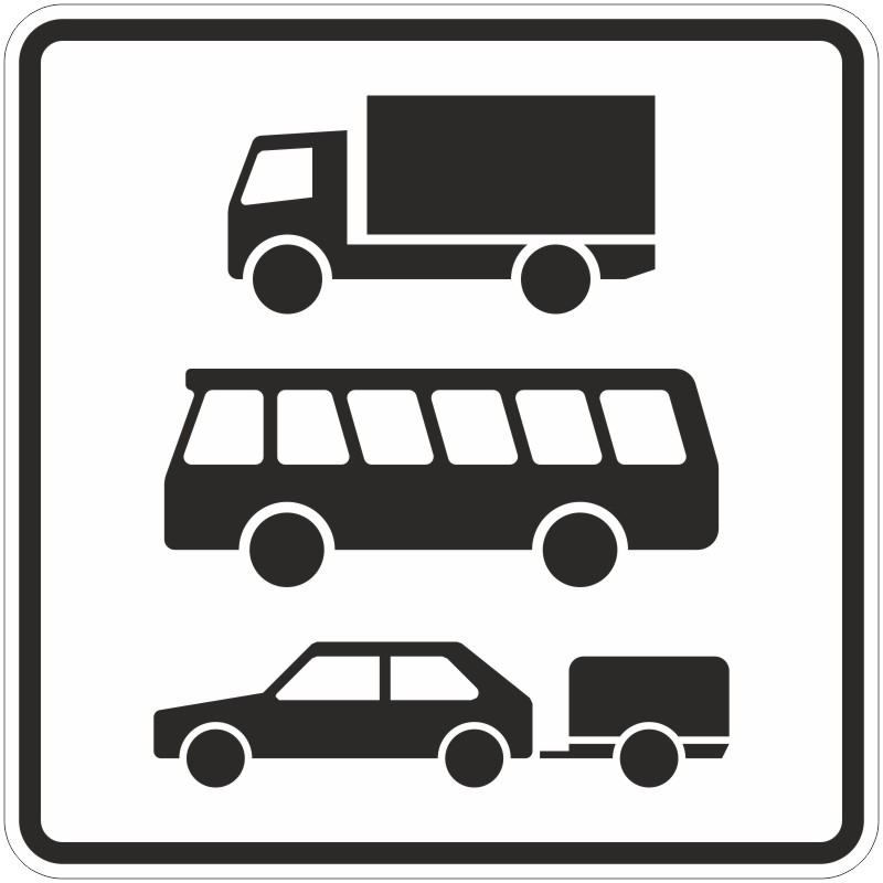Verkehrszeichen 1049-13 Nur LKW, Kraftomnibus und Pkw mit Anhänger | gemäß StVO