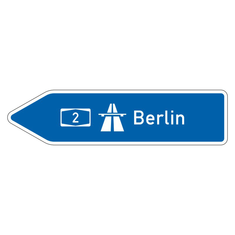Verkehrszeichen 430-10 Pfeilwegweiser zur Autobahn, linksweisend | gemäß StVO