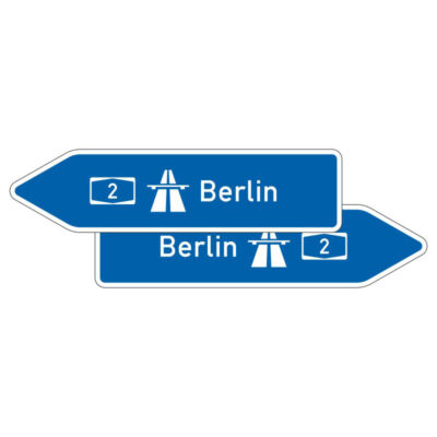 Verkehrszeichen 430-40 Pfeilwegweiser zur Autobahn, doppelseitig | gemäß StVO