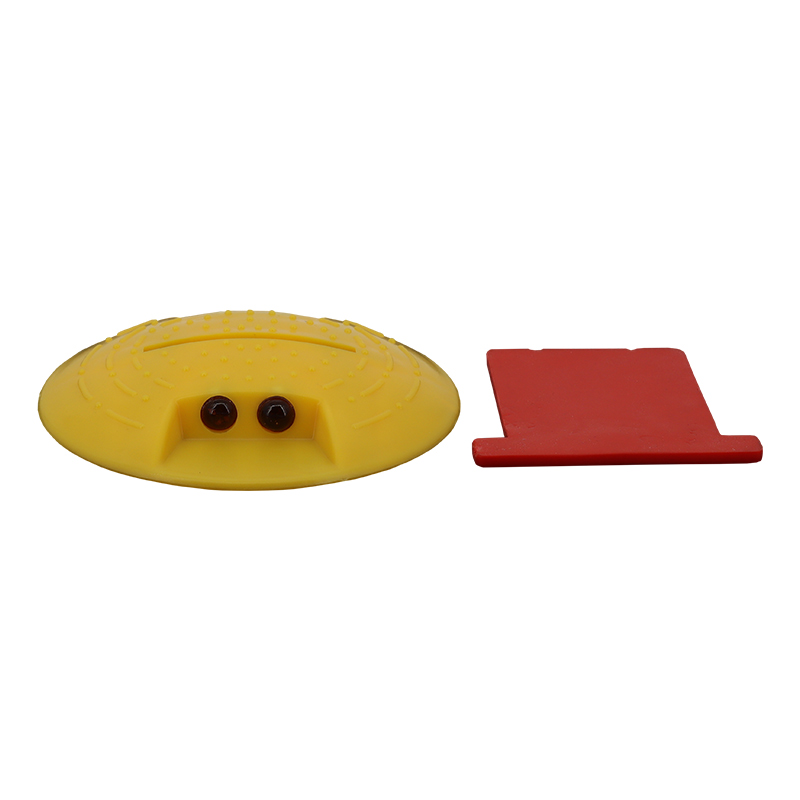 Bodenmarkierungsnagel GELB, Kunststoff, 2 Reflektoren, gelb, Ø 12 cm, 4  Stück