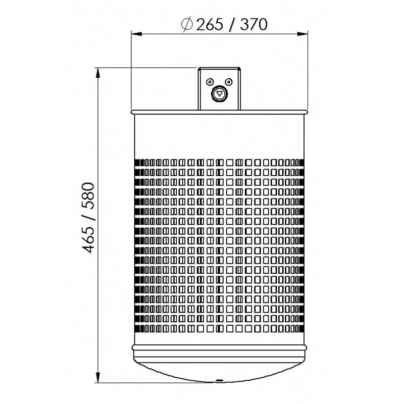 Abfallbehälter 20 Liter Gelocht - 250x400mm Mit Befestigungsschiene