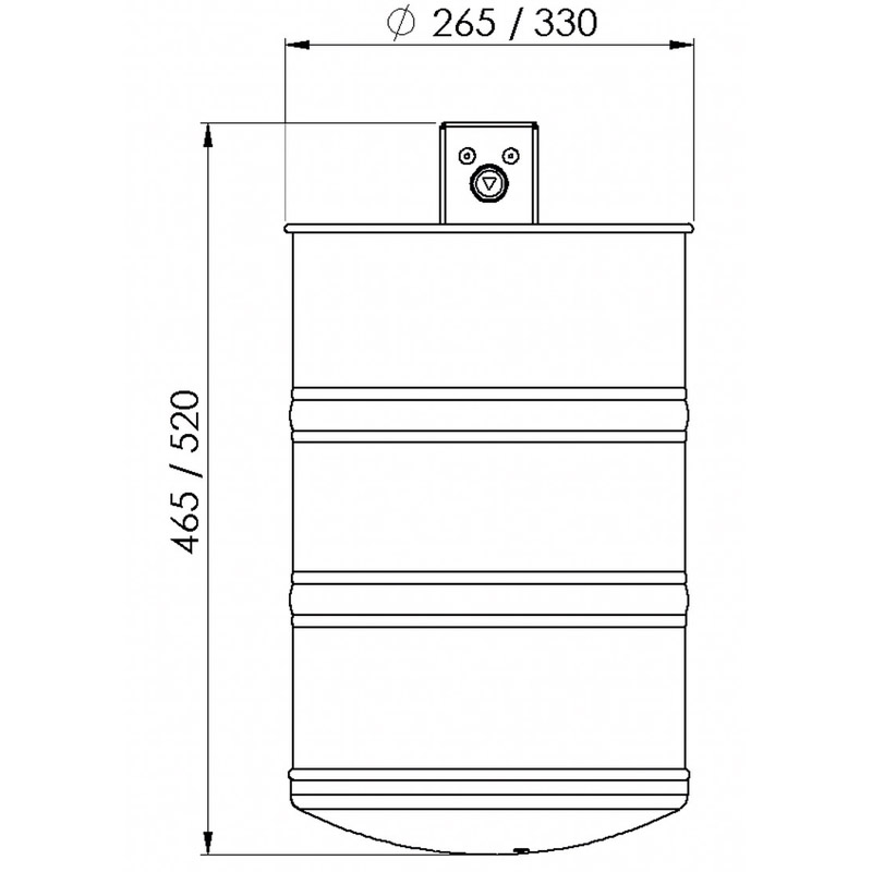 Abfallbehälter offen Typ 7003 und 7004 | Skizze vorne