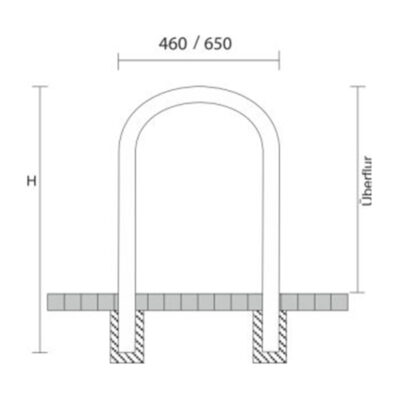 Rundbügel Ø 48 mm aus Edelstahl zum Einbetonieren