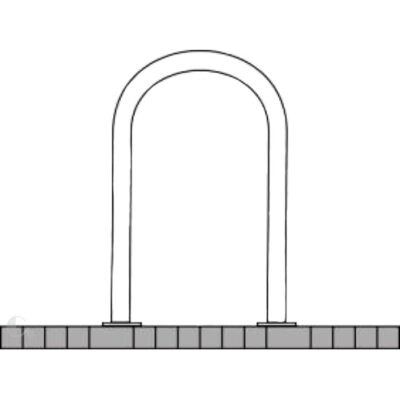 Rundbügel aus verzinktem Stahl Ø 48 mm zum Aufdübeln, 900 x 460 mm