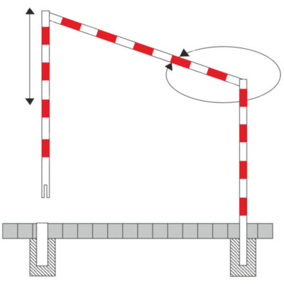 Höhenbegrenzer drehbar zum Einbetonieren 70 x 70 mm