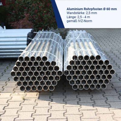 Rohrpfosten aus Aluminium Ø 60 mm