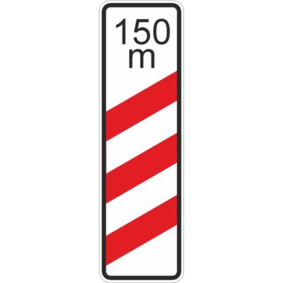 Verkehrszeichen 157-11 dreistreifige Bake mit Entfernungsangabe, Aufstellung rechts | gemäß StVO