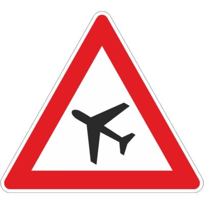 Verkehrszeichen 101-10 Flugbetrieb, Aufstellung rechts | gemäß StVO