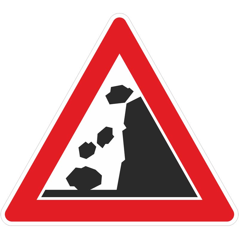 Verkehrszeichen 101-15 Steinschlag, Aufstellung rechts | gemäß StVO