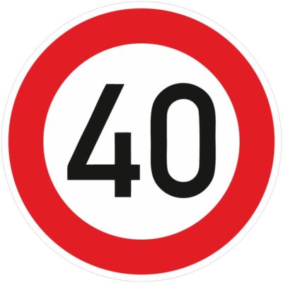 Verkehrszeichen 274-40 Zulässige Höchstgeschwindigkeit 40 km/h | gemäß StVO