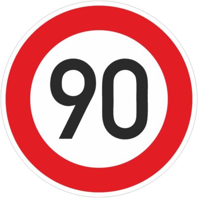 Verkehrszeichen 274-90 Zulässige Höchstgeschwindigkeit 90 km/h | gemäß StVO