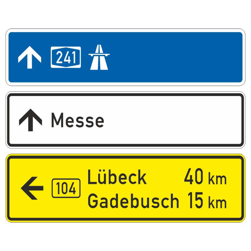 VZ 434-52 Tabellenwegweiser in aufgelöster Form | nach RWB